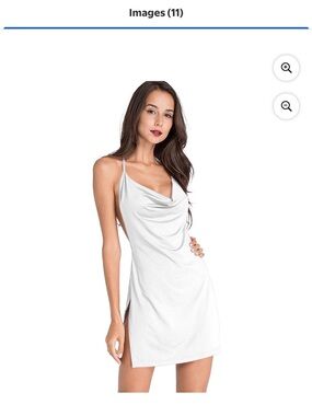 Women's White Cowl Neck Slip Dress